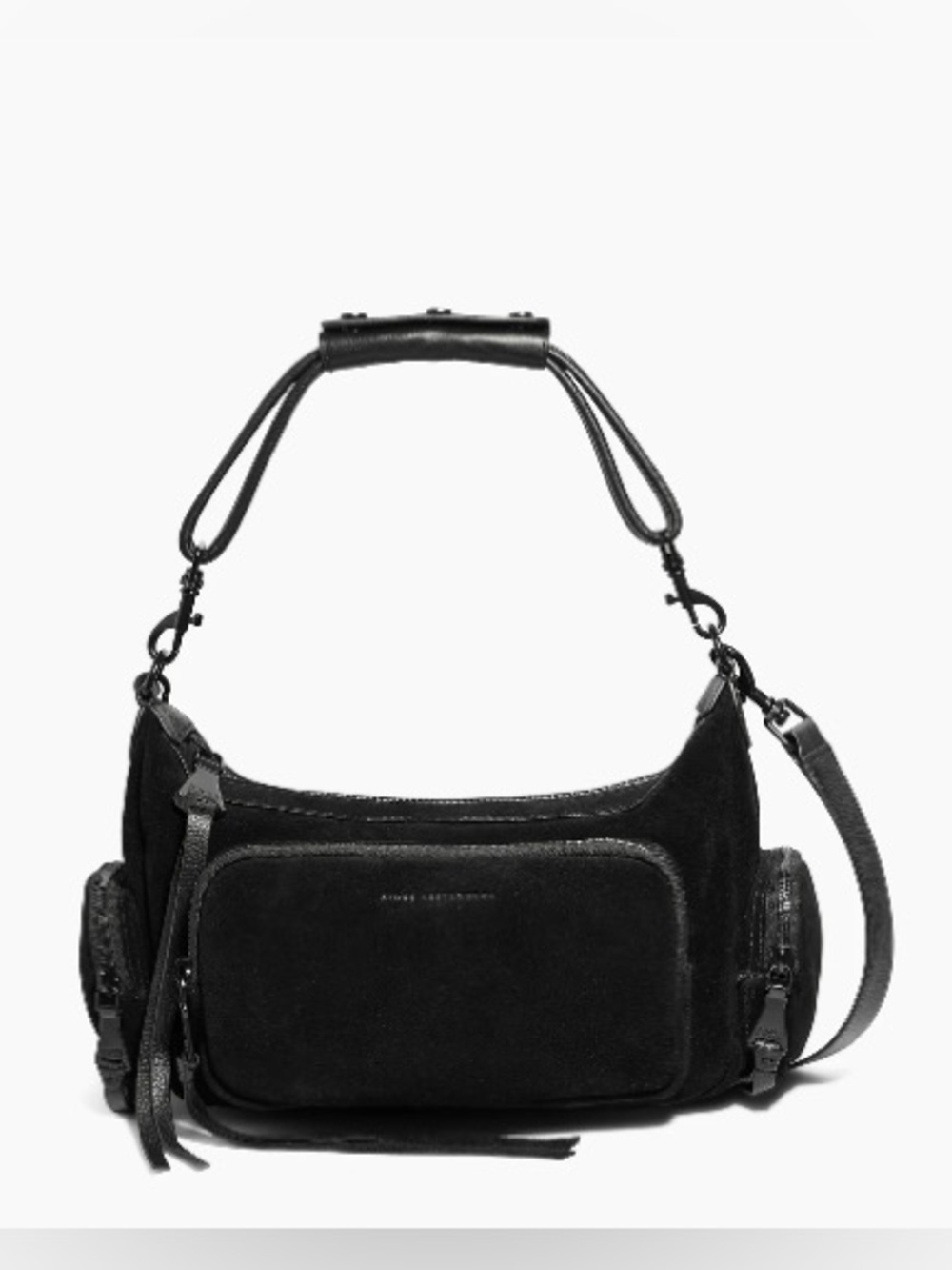 Aimee Kestenberg Away We Go Convertible Shoulder/Crossbody Bag - Black Suede